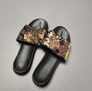 sequin black slides women's size 11 unbranded from target